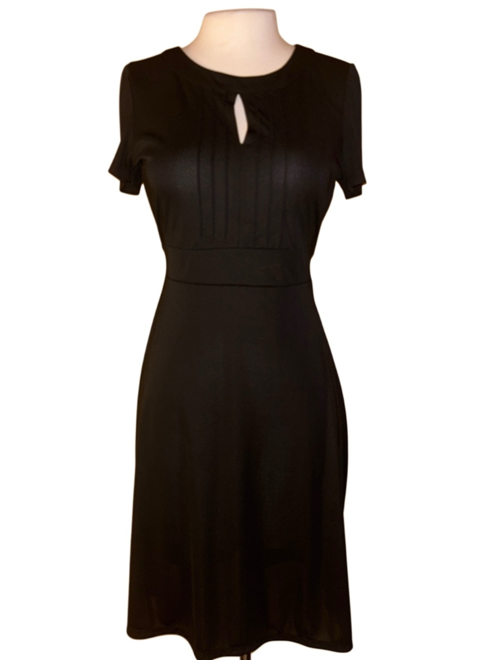 The Limited Black Midi Dress with Keyhole Detail